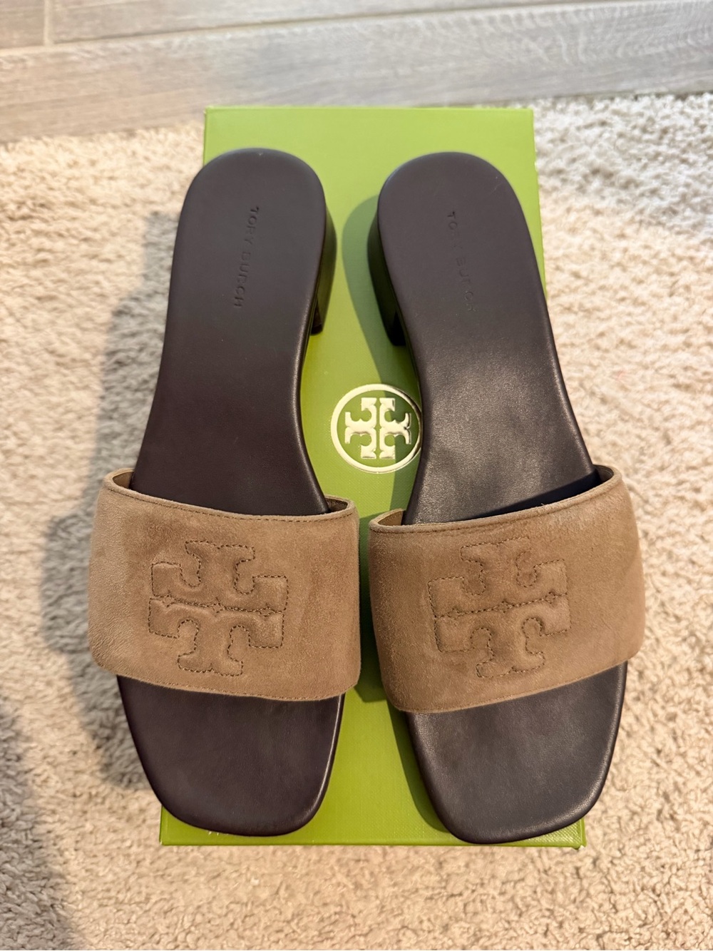 Tory Burch Everly Block Heel Slide - Picture 2 of 4